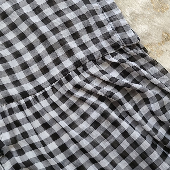 LF Millau Black White Gingham Babydoll Blouse - Picture 5 of 5